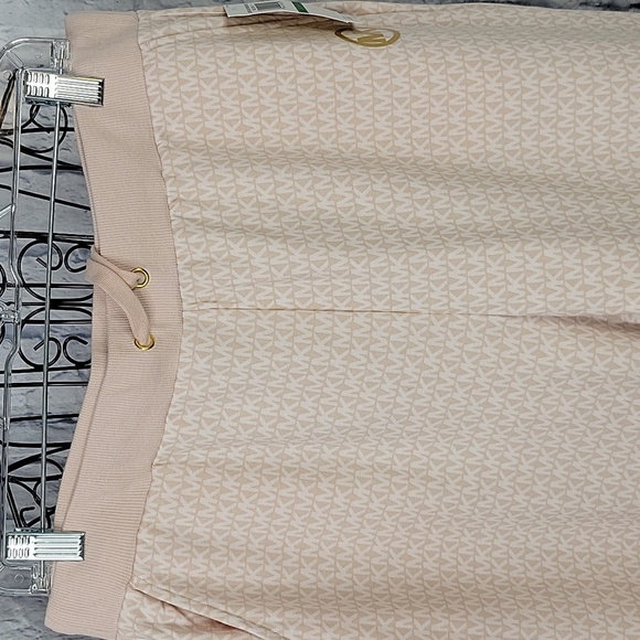 MICHAEL KORS Pink and White Signature Logo Sweatpants Large - Picture 2 of 7